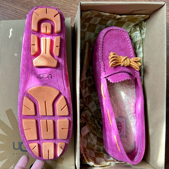 UGG W Meena pink suede slipper loafer size 9 - Picture 3 of 9